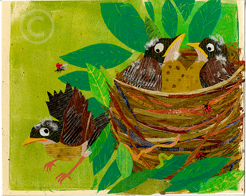 Final illustration for This Is the Nest That Robin Built.
